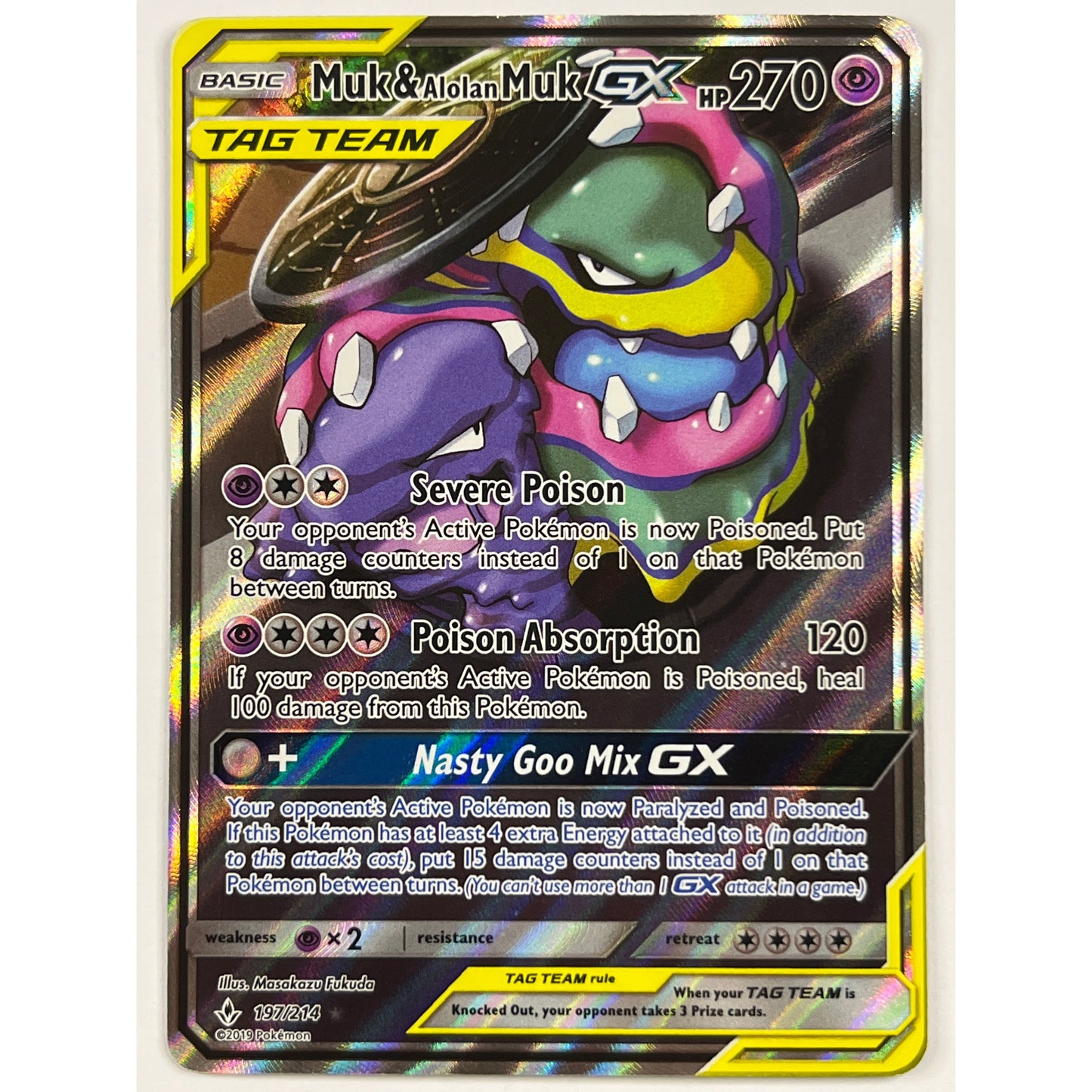 Tag Team Muk & Alolan Muk GX Alt Art Rare 197/214