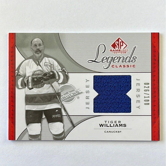 2009-10 SP Game Used Dave “Tiger” Williams Legends Classic 026/100 | Local Legends Cards & Collectibles