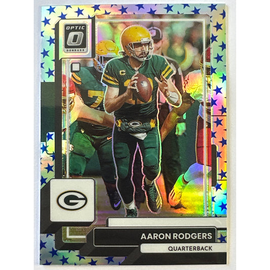 2022 Donruss Optic Aaron Rodgers Stars Emoji Silver Holo Prizm