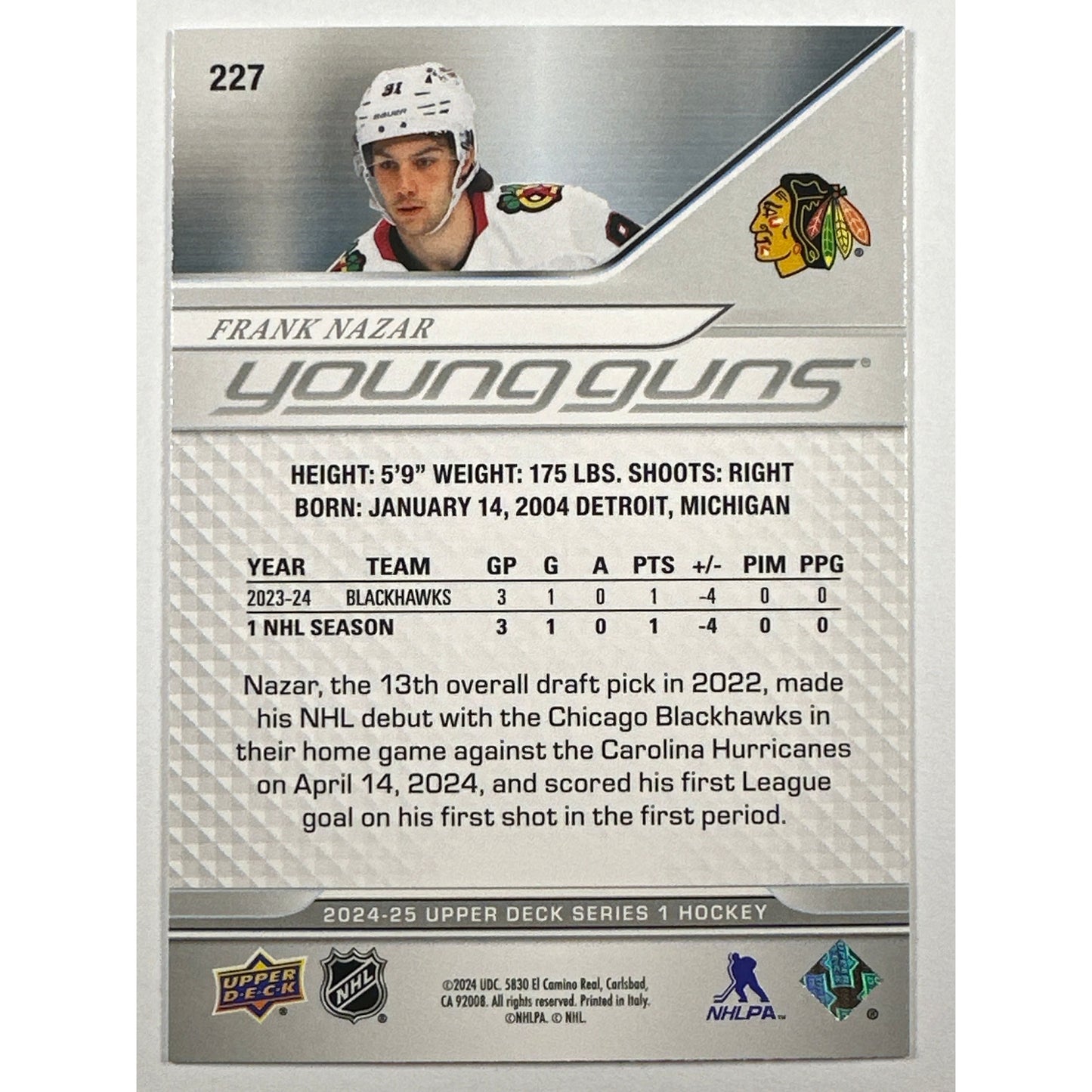 2024-25 Series 1 Frank Nazar Young Guns