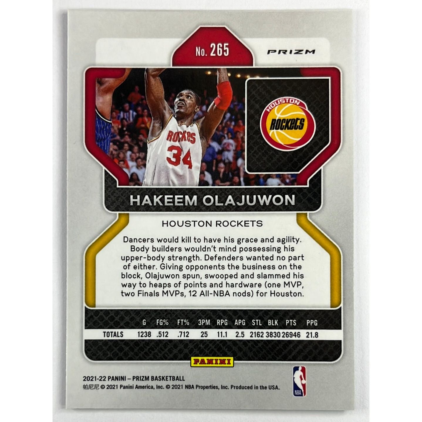 2021-22 Prizm Hakeem Olajuwon Green Holo Prizm | Local Legends Cards & Collectibles