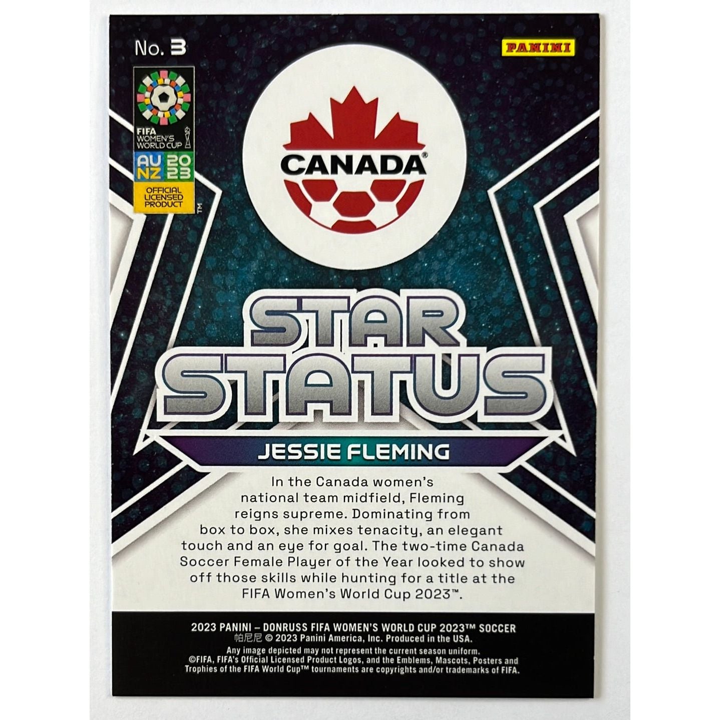 2023 Donruss FIFA Women’s World Cup Jessie Fleming Star Status Holo /299 | Local Legends Cards & Collectibles