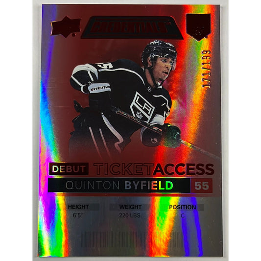 2021-22 Upper Deck Credentials Quinton Byfield Debut Ticket Access /199 | Local Legends Cards & Collectibles