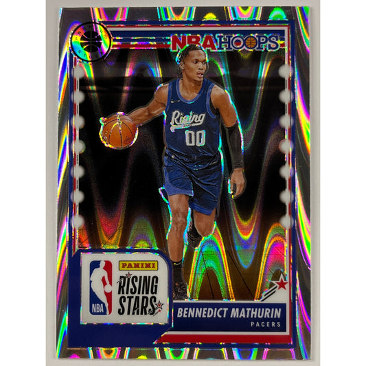 2023-24 Hoops Premium Stock Bennedict Mathurin Rising Stars Silver Flash Prizm RC | Local Legends Cards & Collectibles