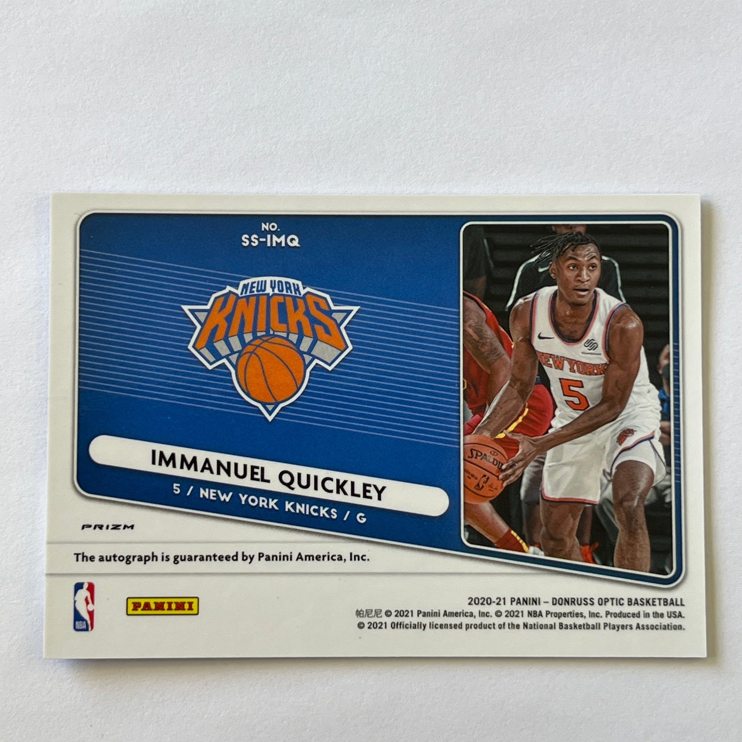 2020-21 Donruss Optic Immanuel Quickley Signature Series Purple Holo Auto RC | Local Legends Cards & Collectibles