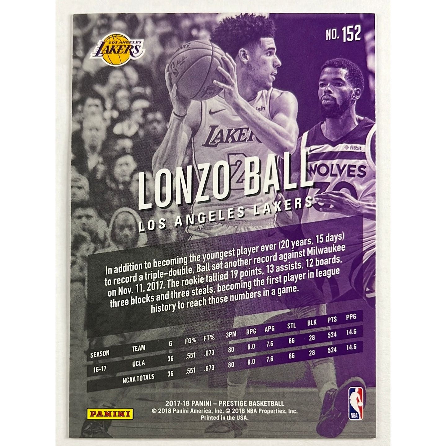 2017-18 Prestige Lonzo Ball RC | Local Legends Cards & Collectibles