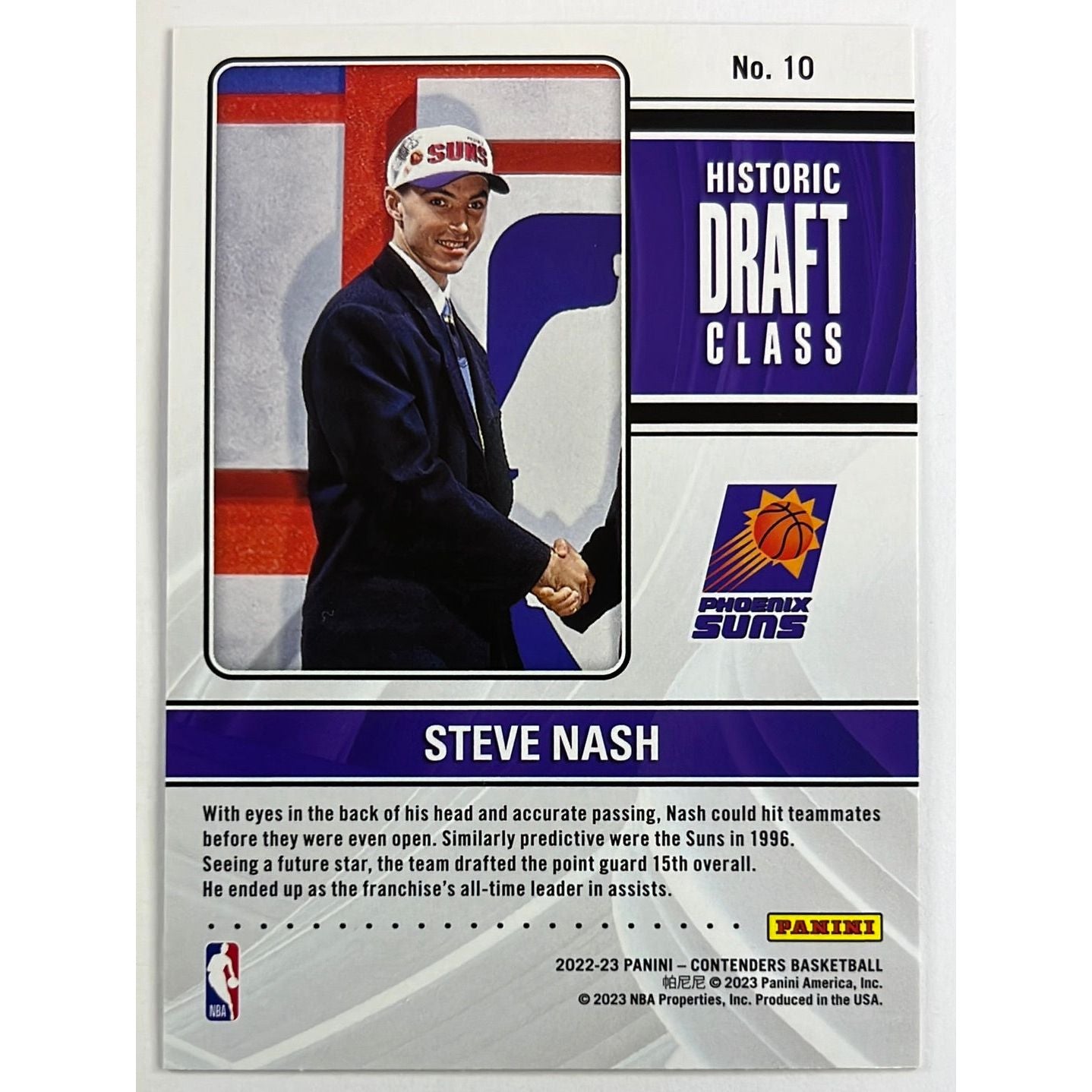 2022-23 Contenders Steve Nash Historic Draft Class