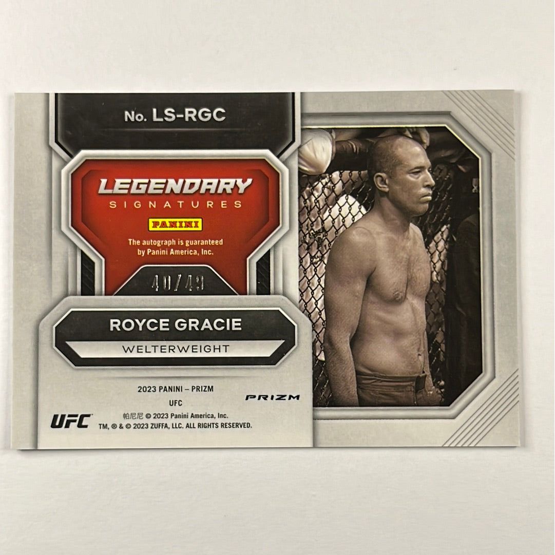 2023 Panini Prizm Royce Gracie Legendary Signatures Blue Prizm Auto /49