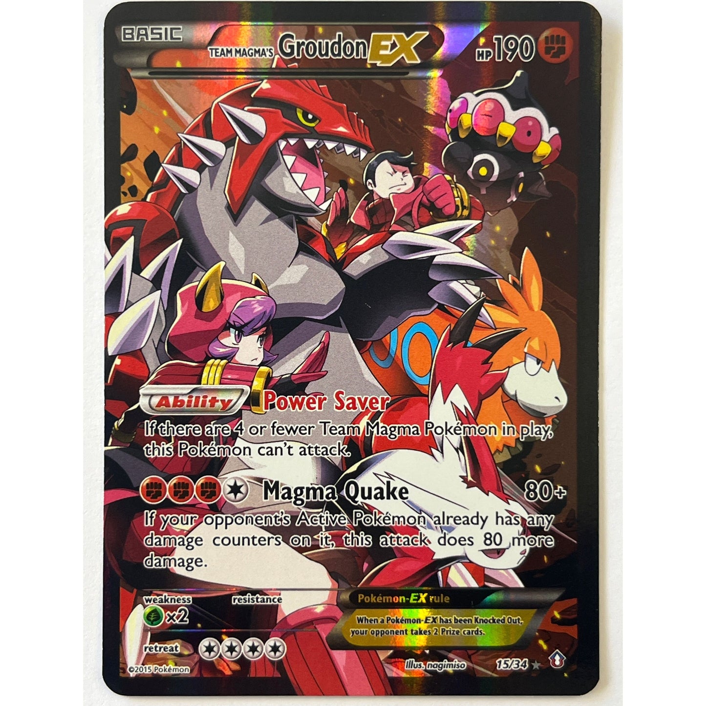 Team Magma’s Groudon EX Holo Ultra Rare 15/34