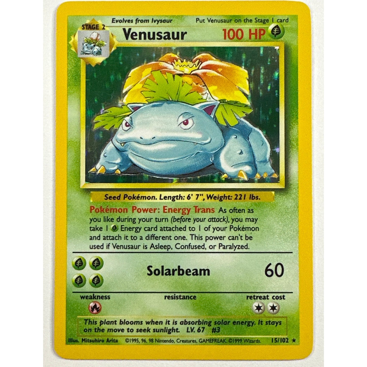 Base Set Venusaur Holo Rare 15/102