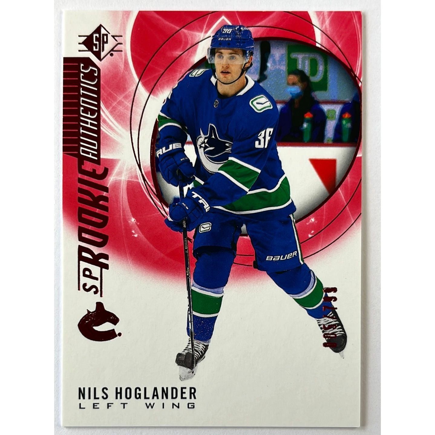 2020-21 SP Authentic Nils Hoglander Rookie Authentics /799
