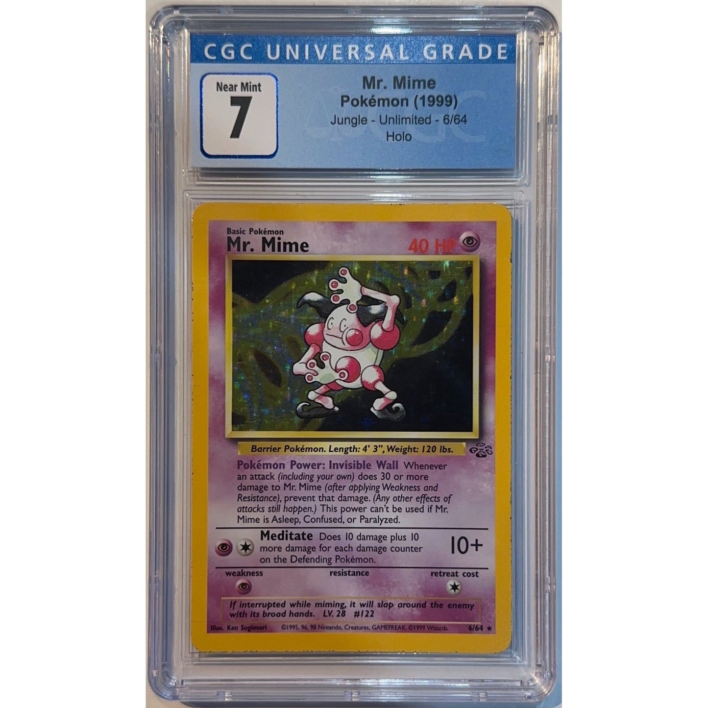 Mr. Mime Holo Rare 6/64 CGC 7 NEAR MINT