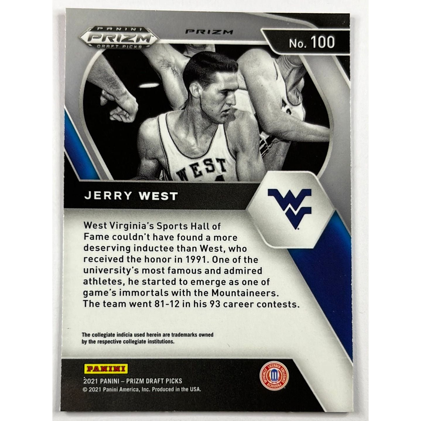 2021 Prizm Draft Jerry West Red White Blue Holo | Local Legends Cards & Collectibles