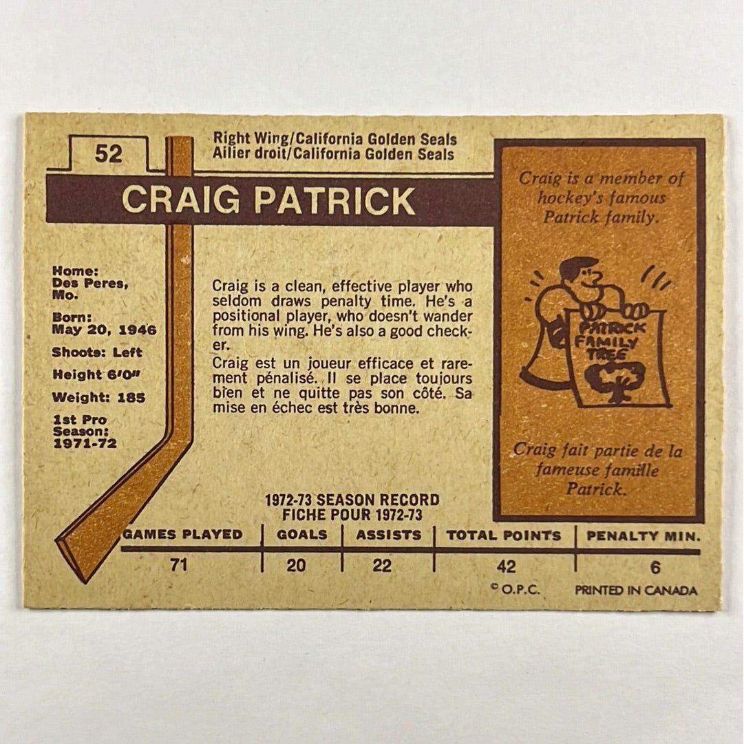 1973-74 O-Pee-Chee Craig Patrick #52 | Local Legends Cards & Collectibles
