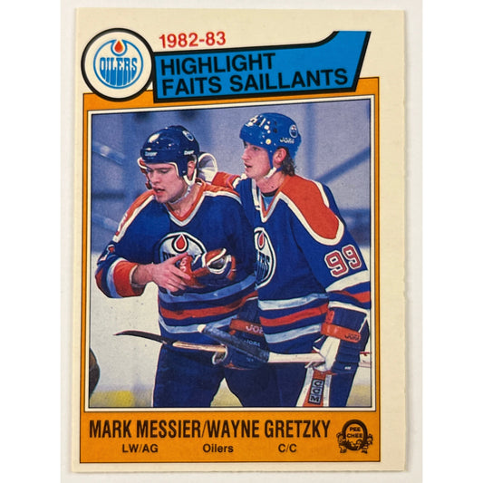 1983-84 O-Pee-Chee Mark Messier / Wayne Gretzky Highlight | Local Legends Cards & Collectibles