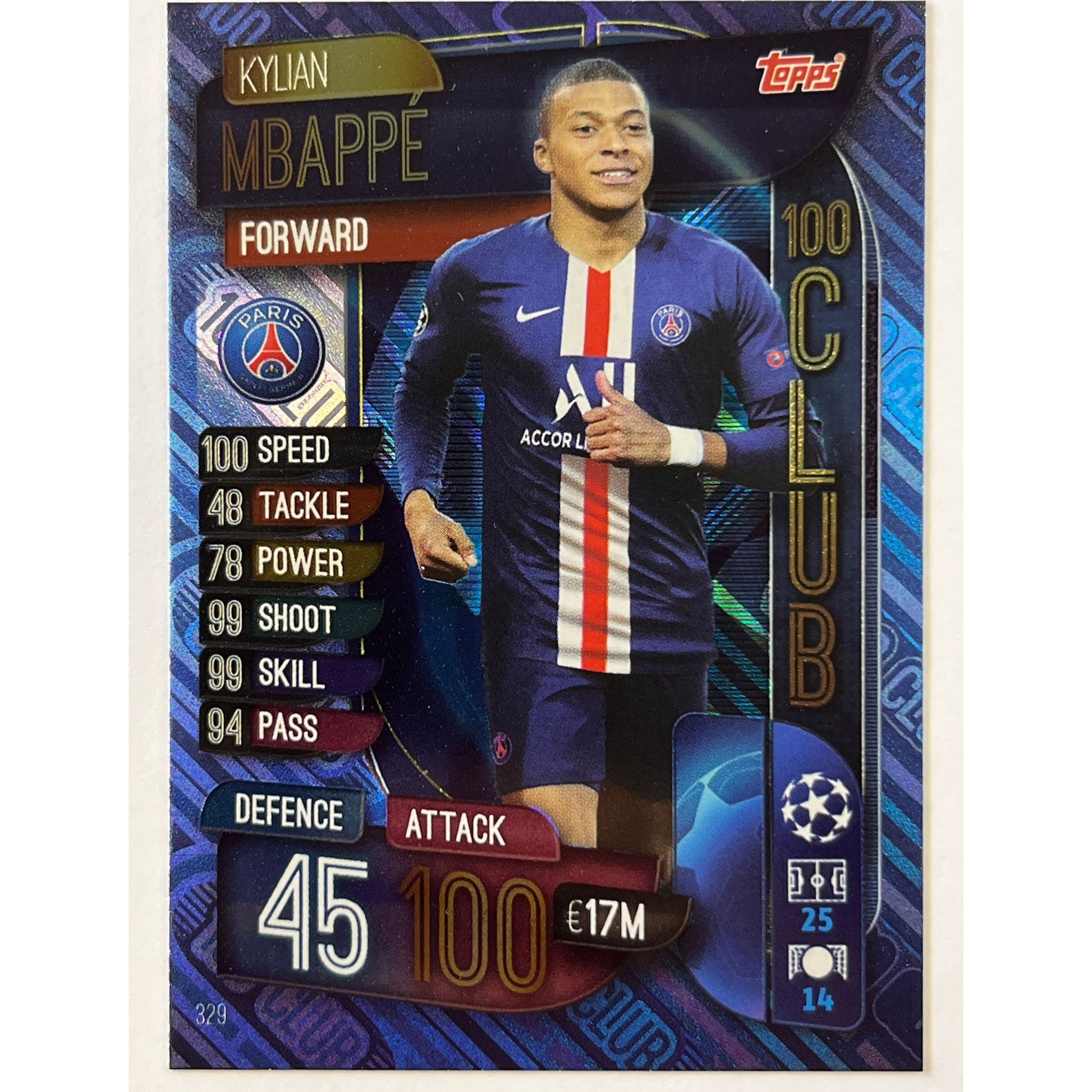 2019-20 Match Attax Kylian Mbappe 100 Club | Local Legends Cards & Collectibles