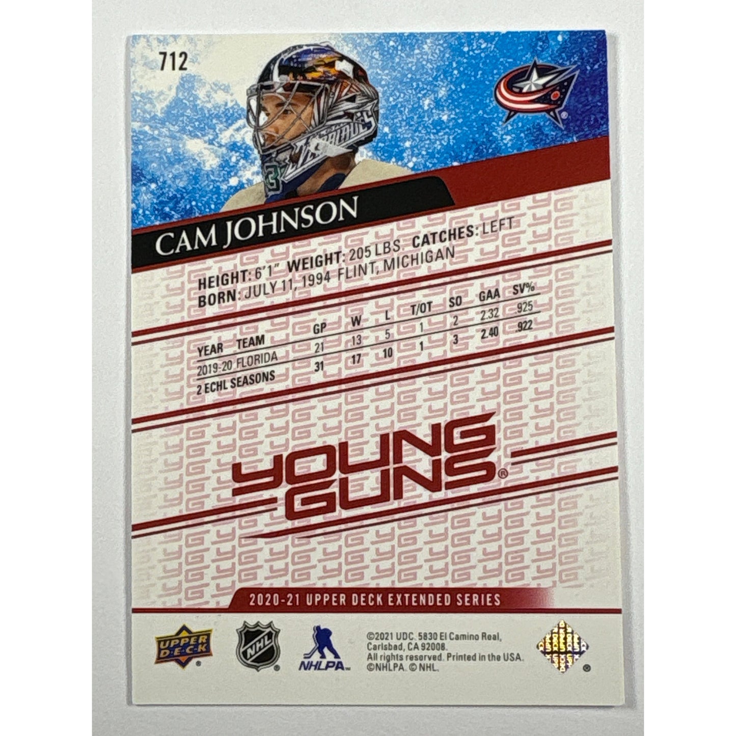 2020-21 Extended Series Cam Johnson Young Guns UD Exclusives /100