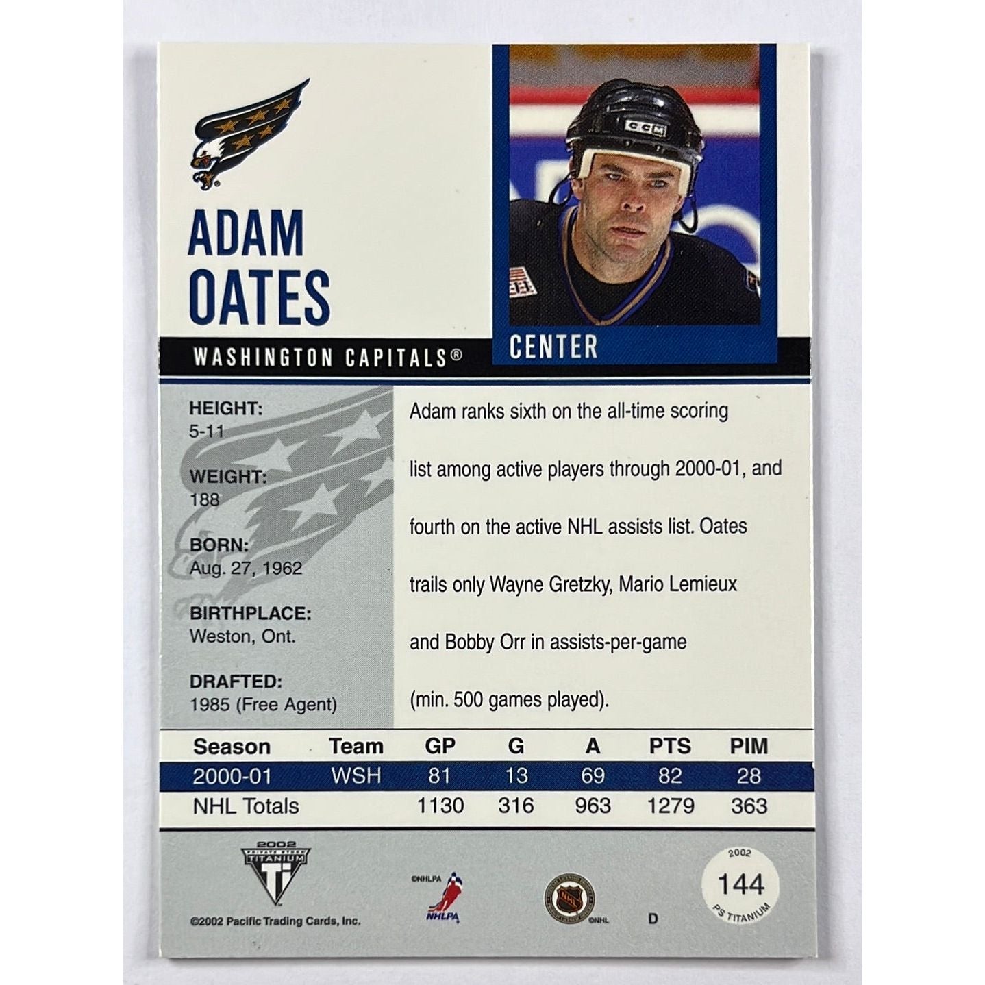 2002 Private Stock Titanium Adam Oates Red Foil /94 | Local Legends Cards & Collectibles
