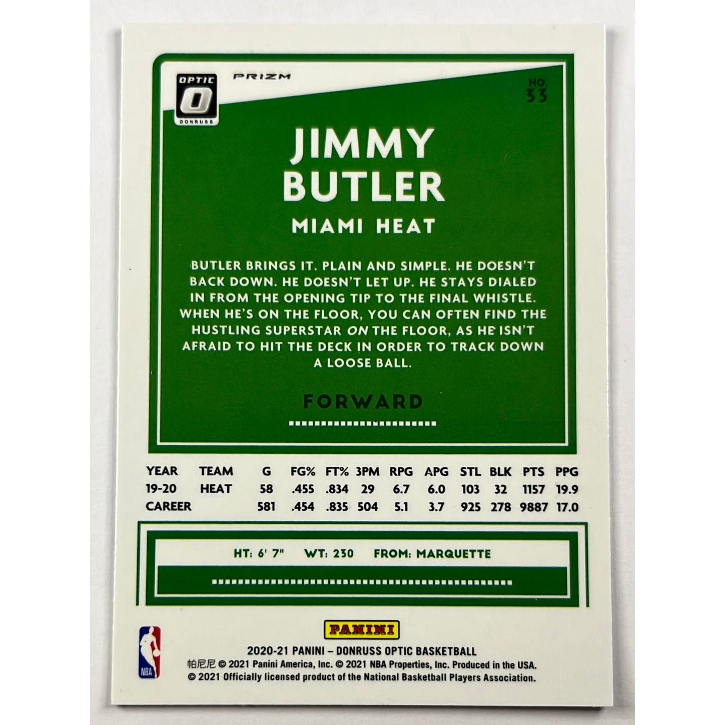 2020-21 Optic Jimmy Butler Purple Holo Prizm | Local Legends Cards & Collectibles