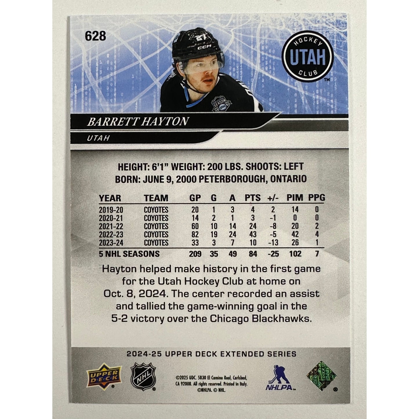 2024-25 Upper Deck Extended Series Barrett Hayton Deluxe /250