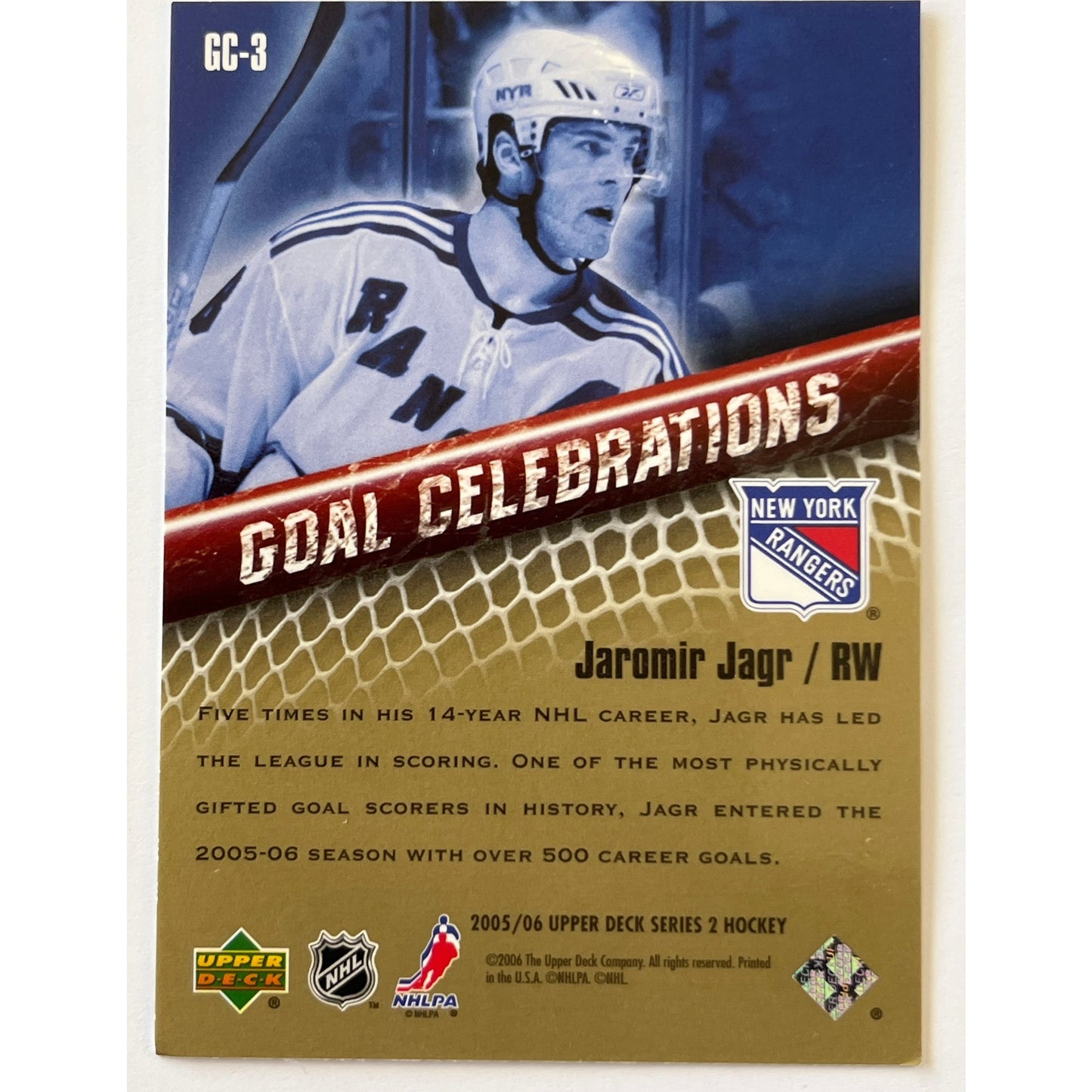 2005-06 Series 2 Jaromir Jagr Goal Celebrations | Local Legends Cards & Collectibles
