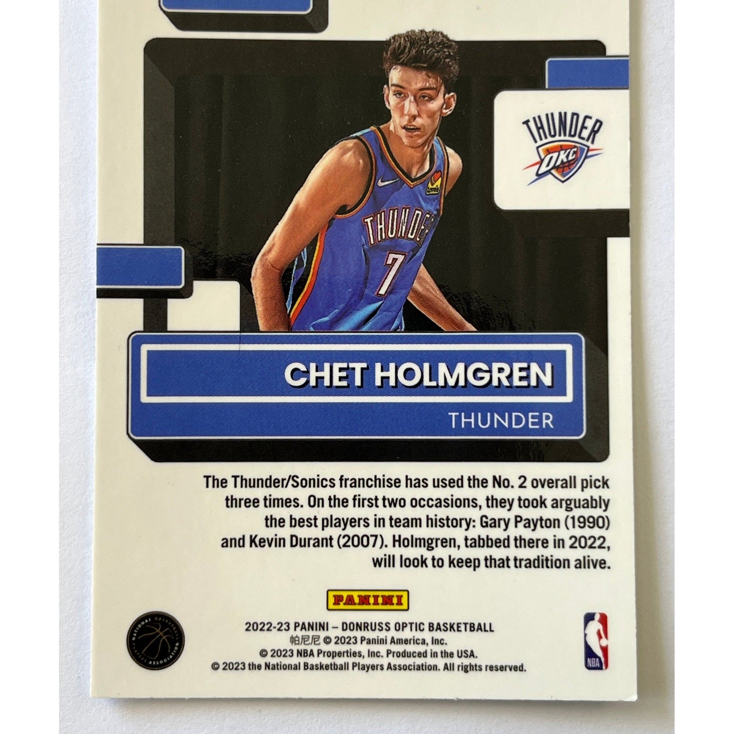 2022-23 Donruss Optic Chet Holmgren Rated Rookie | Local Legends Cards & Collectibles