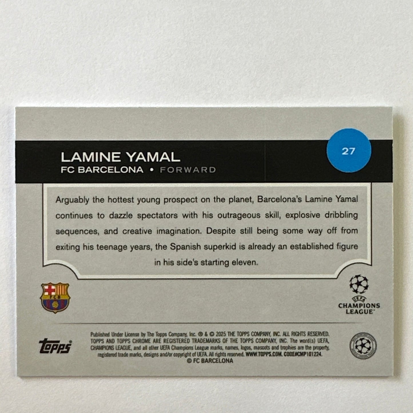 2025 Topps Chrome Lamine Yamal Future Stars Silver Wave Refractor