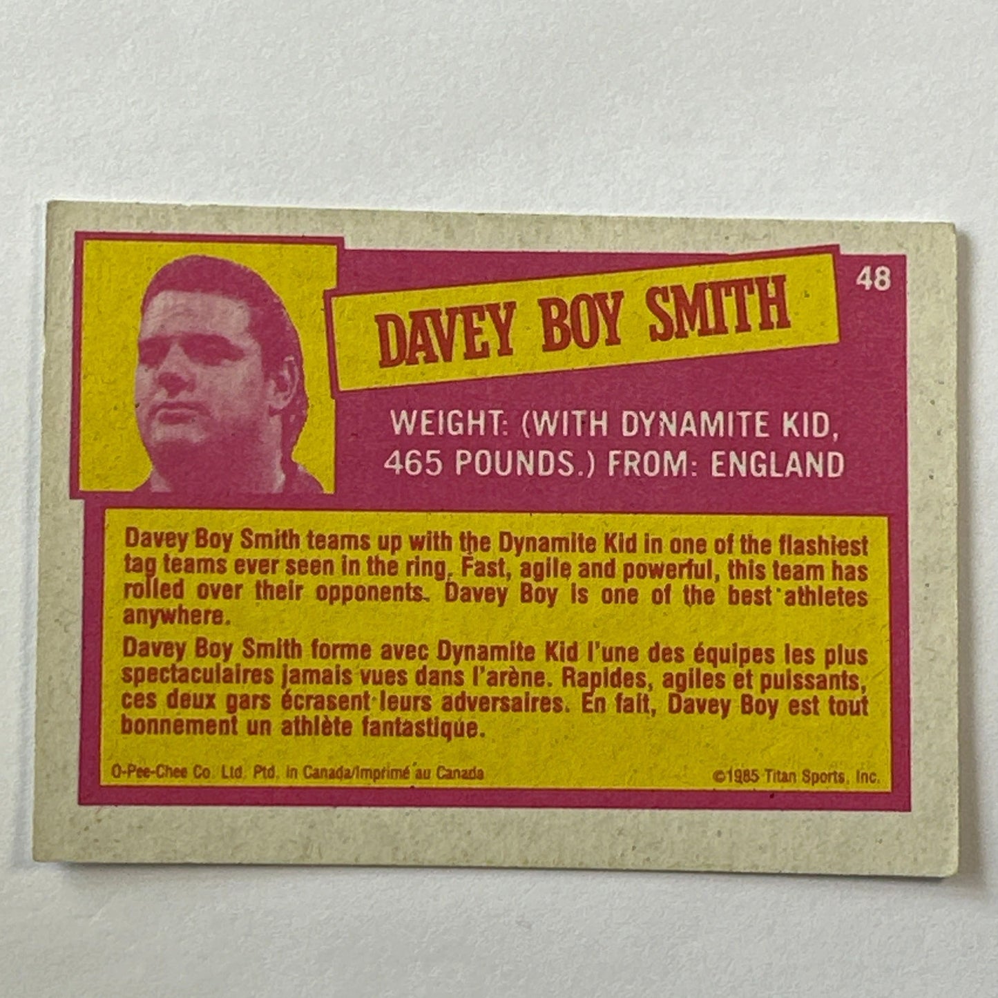 1985 Titan Sports “The British Bulldog” Davey Boy Smith RC