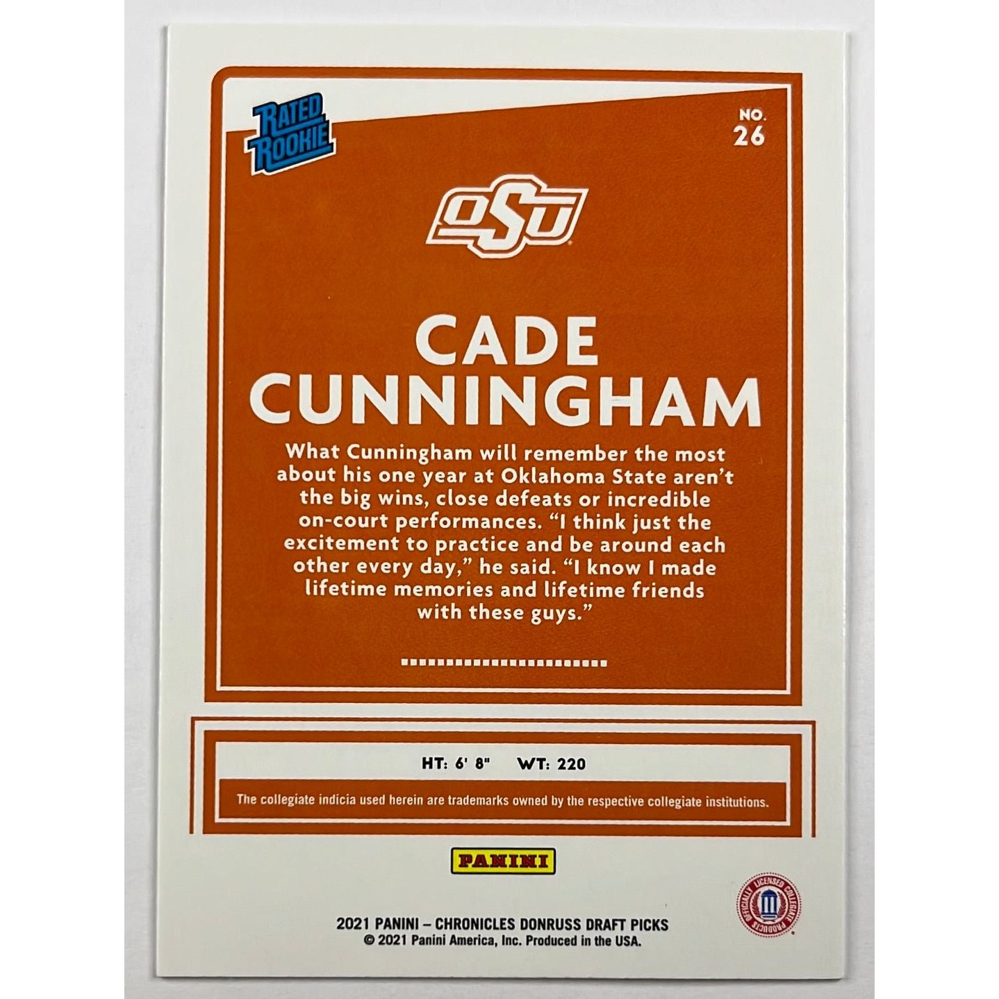 2021 Chronicles DP Cade Cunningham Rated Rookie | Local Legends Cards & Collectibles