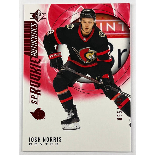 2020-21 SP Josh Norris Rookie Authentics Red /799