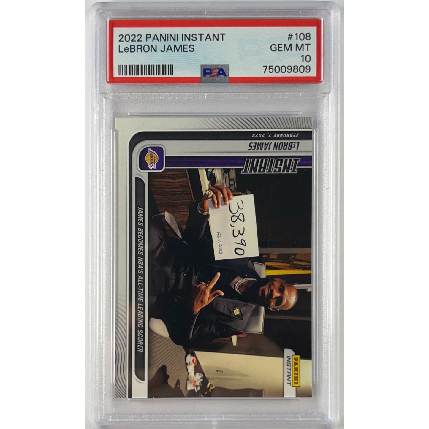 2022 Panini Instant Lebron James All Time Scoring Leader PSA 10 GEM MINT | Local Legends Cards & Collectibles