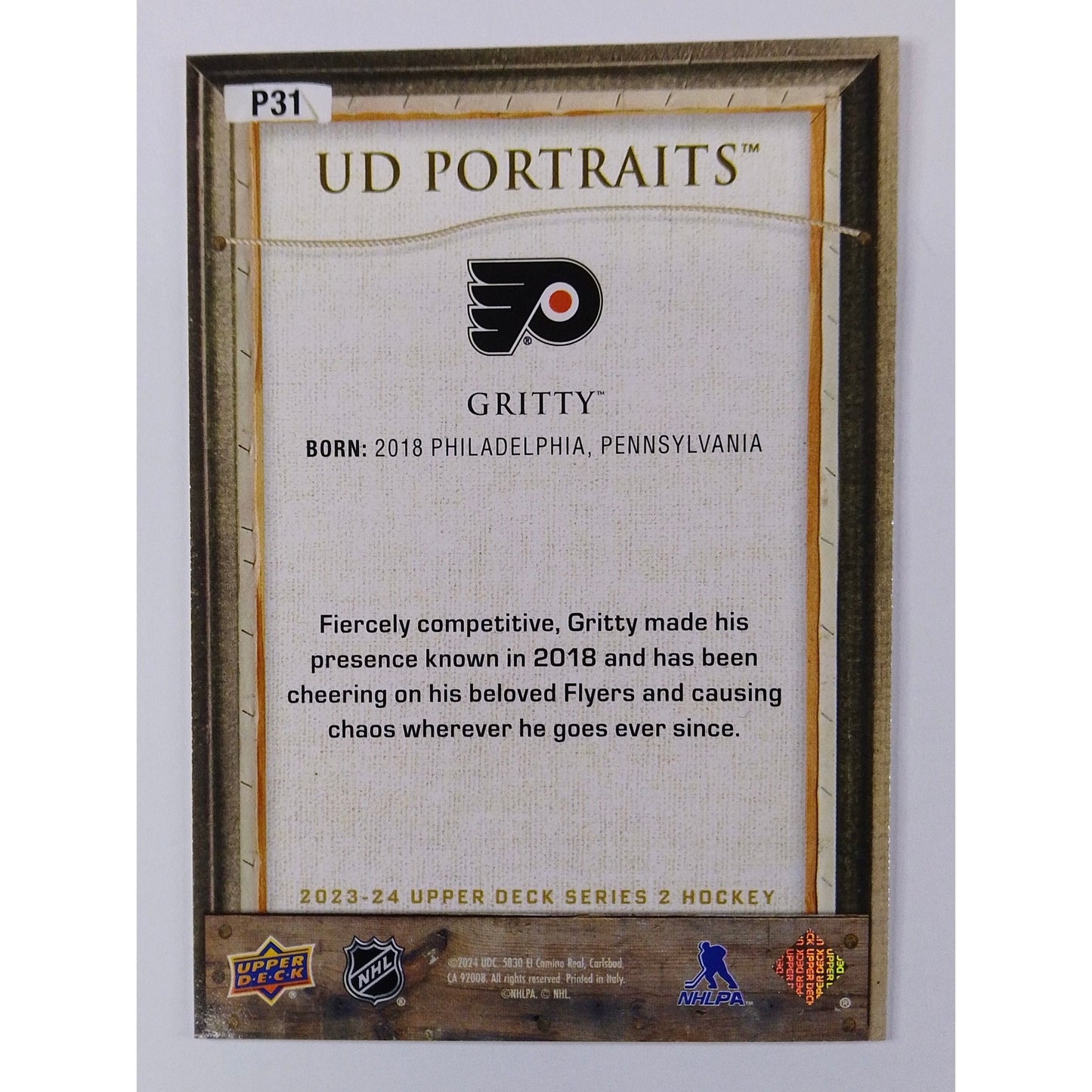 2023-24 Series 1 Gritty UD Portraits | Local Legends Cards & Collectibles
