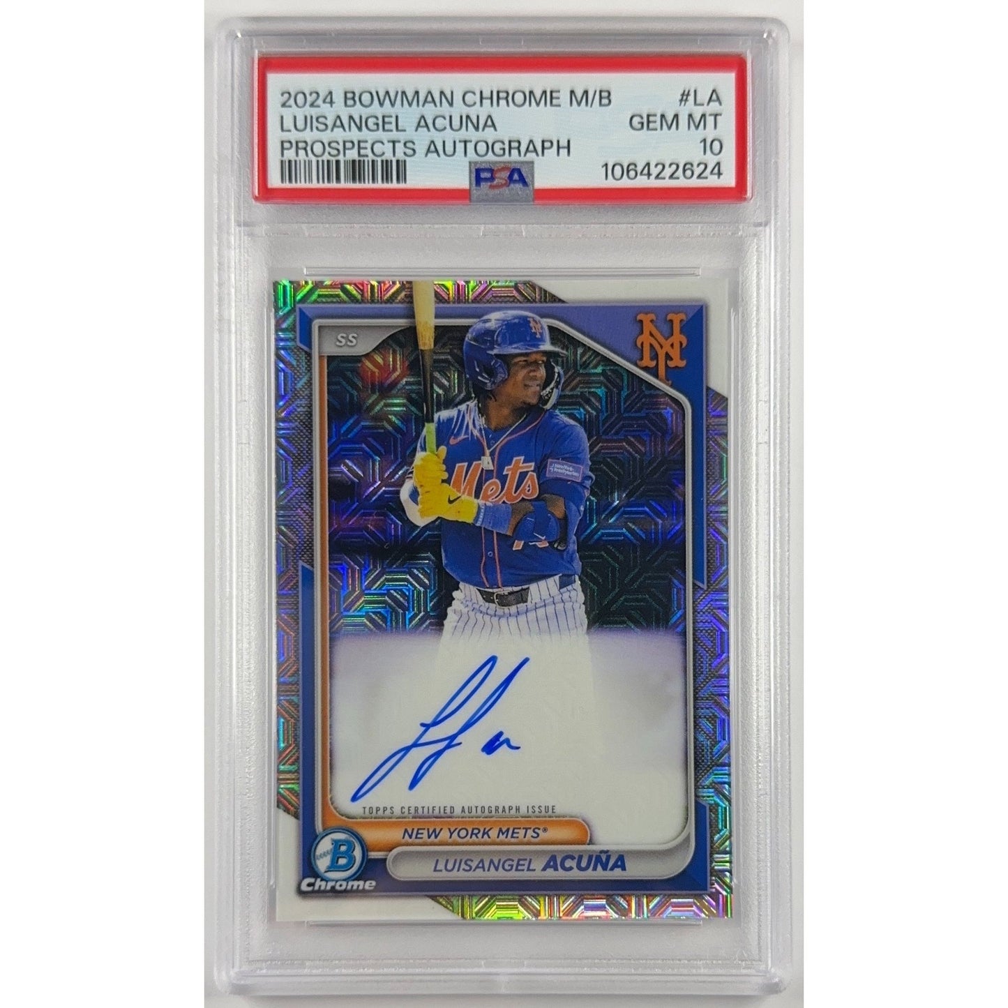 2024 Bowman Chrome Luisangel Acuna M/B Prospects Auto PSA 10 GEM MINT