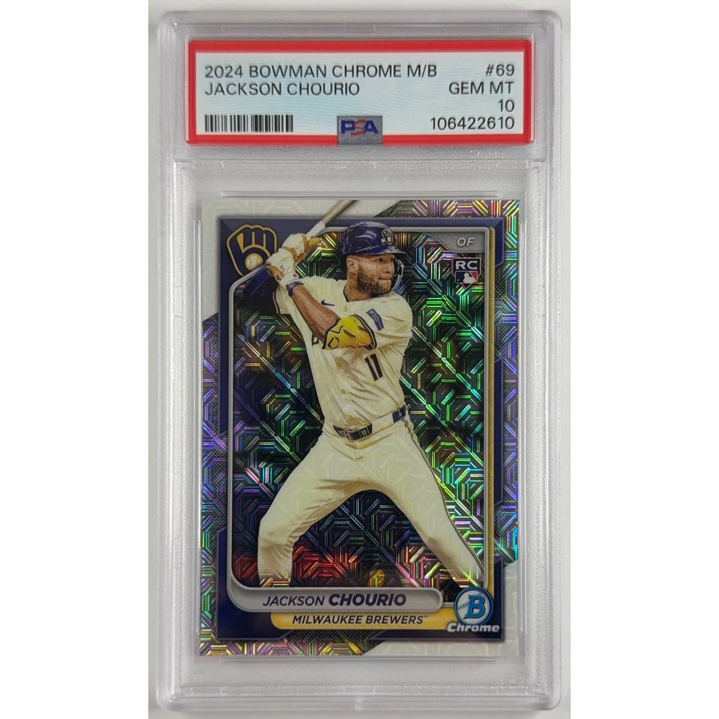 2024 Bowman Chrome Jackson Chourio M/B Refractor RC PSA 10 GEM MINT