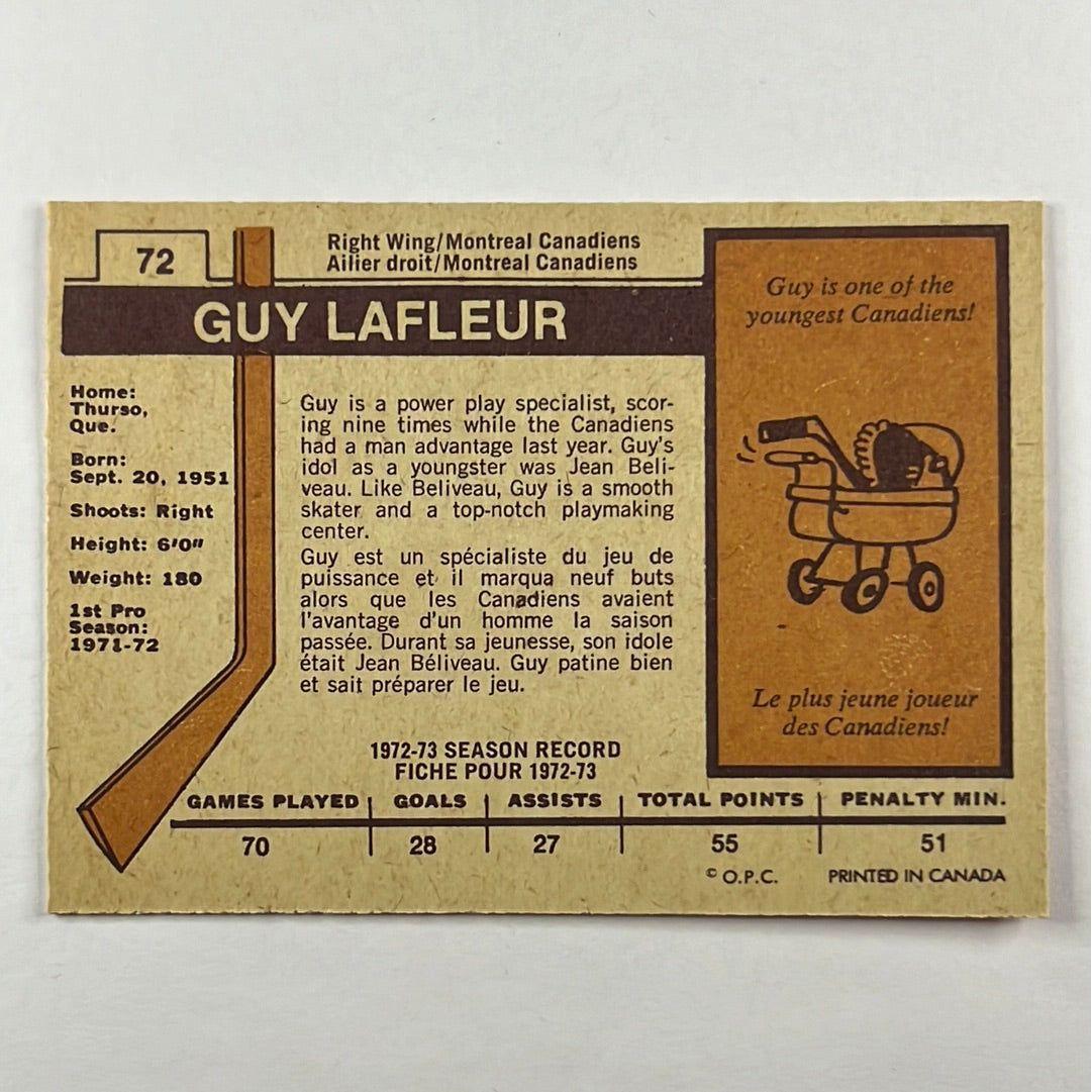 1973-74 O-Pee-Chee Guy Lafleur #72 | Local Legends Cards & Collectibles