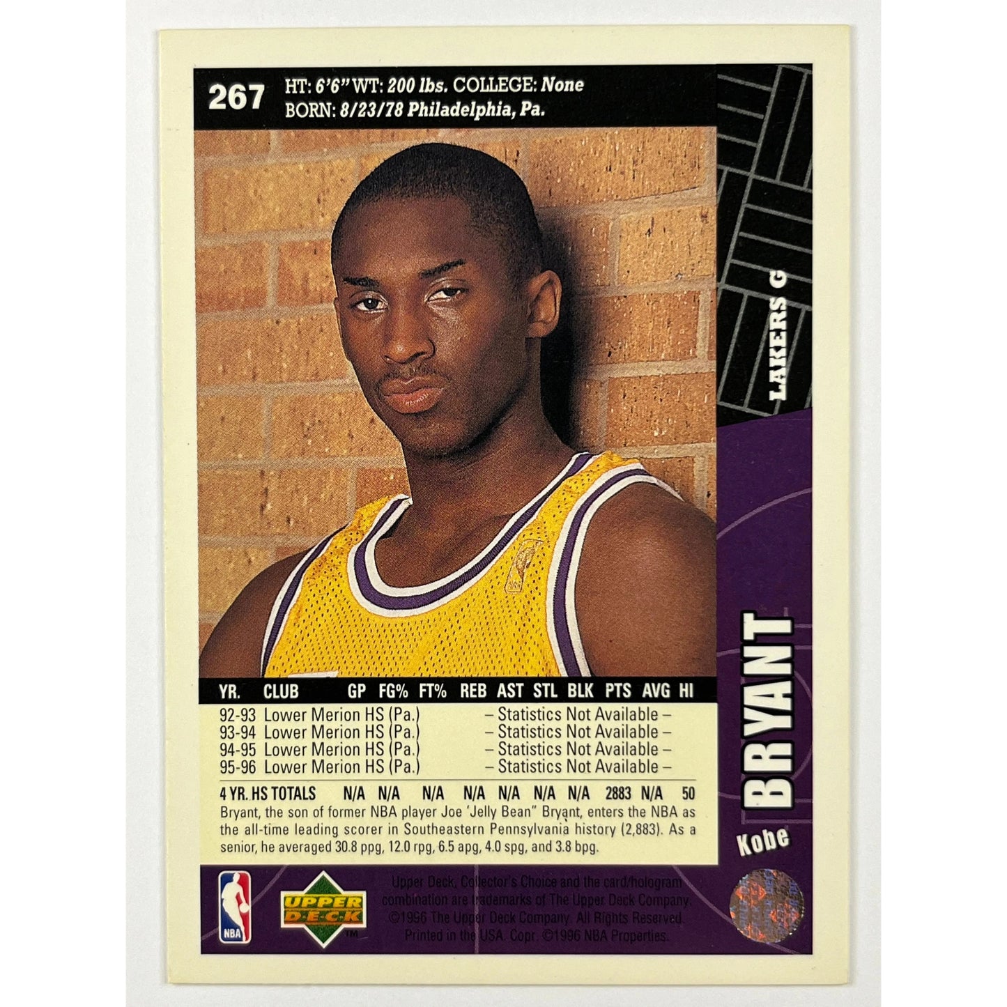 1996-97 Upper Deck Collectors Choice Kobe Bryant RC | Local Legends Cards & Collectibles