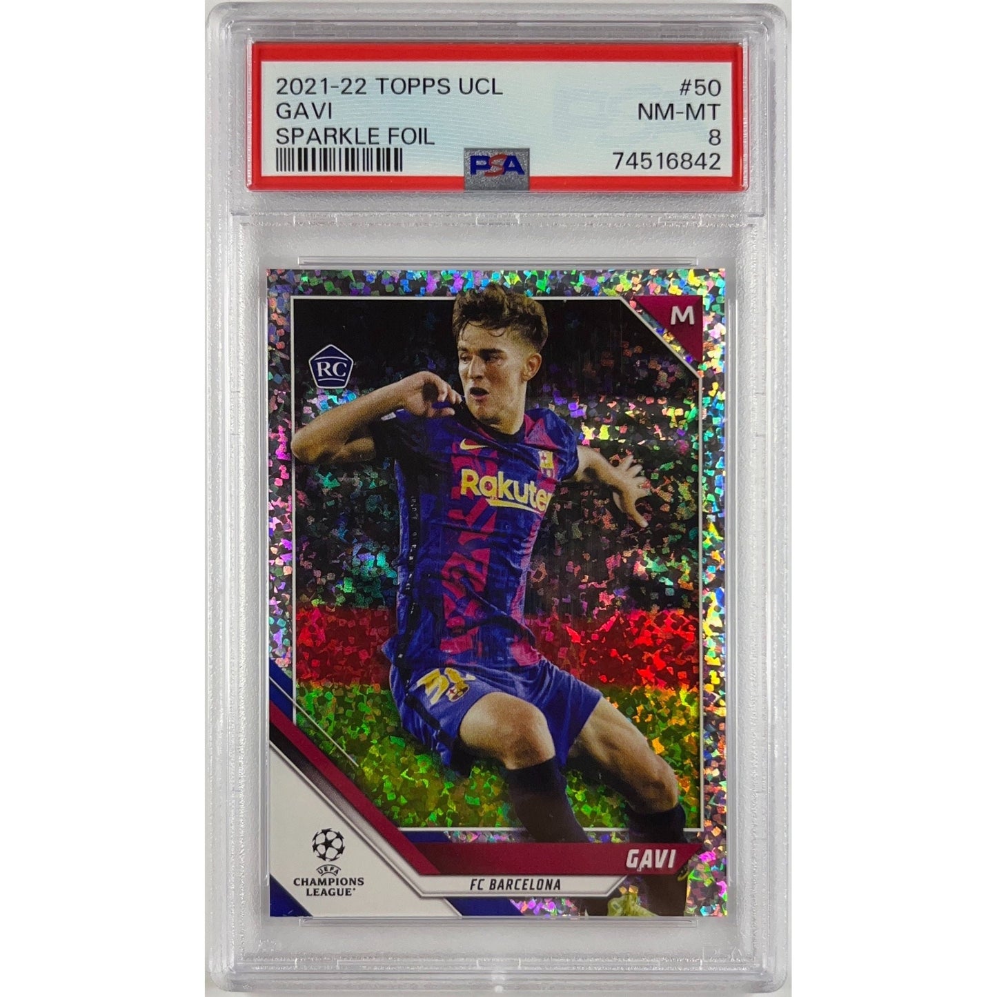 2021-22 Topps UEFA Champions League Gavi Sparkle Foil RC PSA 8 | Local Legends Cards & Collectibles