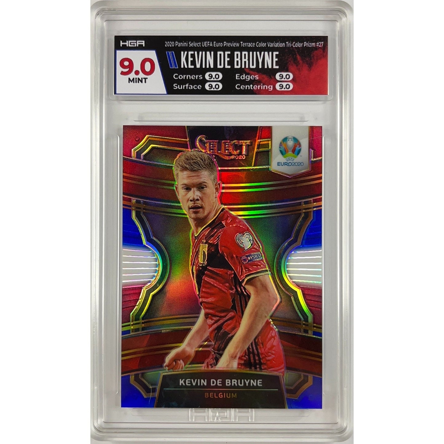 2020 Select Kevin De Bruyne Red White Blue Prizm HGA 9 MINT | Local Legends Cards & Collectibles