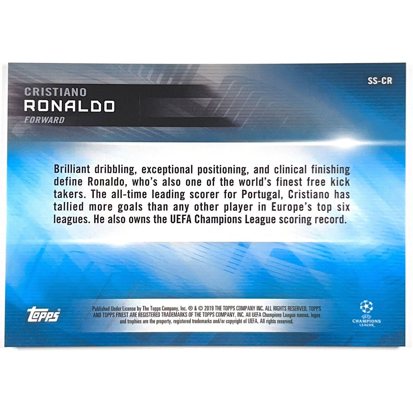 2018-19 Topps Finest Cristiano Ronaldo Standout Strikers Refractor | Local Legends Cards & Collectibles