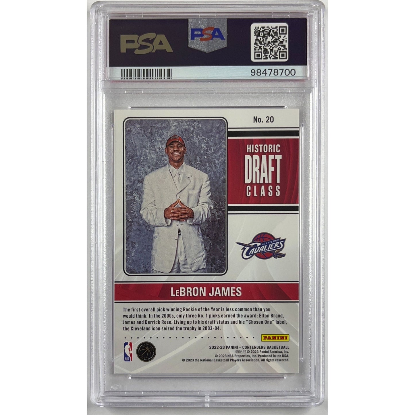 2022-23 Contenders LeBron James Historic Draft Class PSA 9 | Local Legends Cards & Collectibles