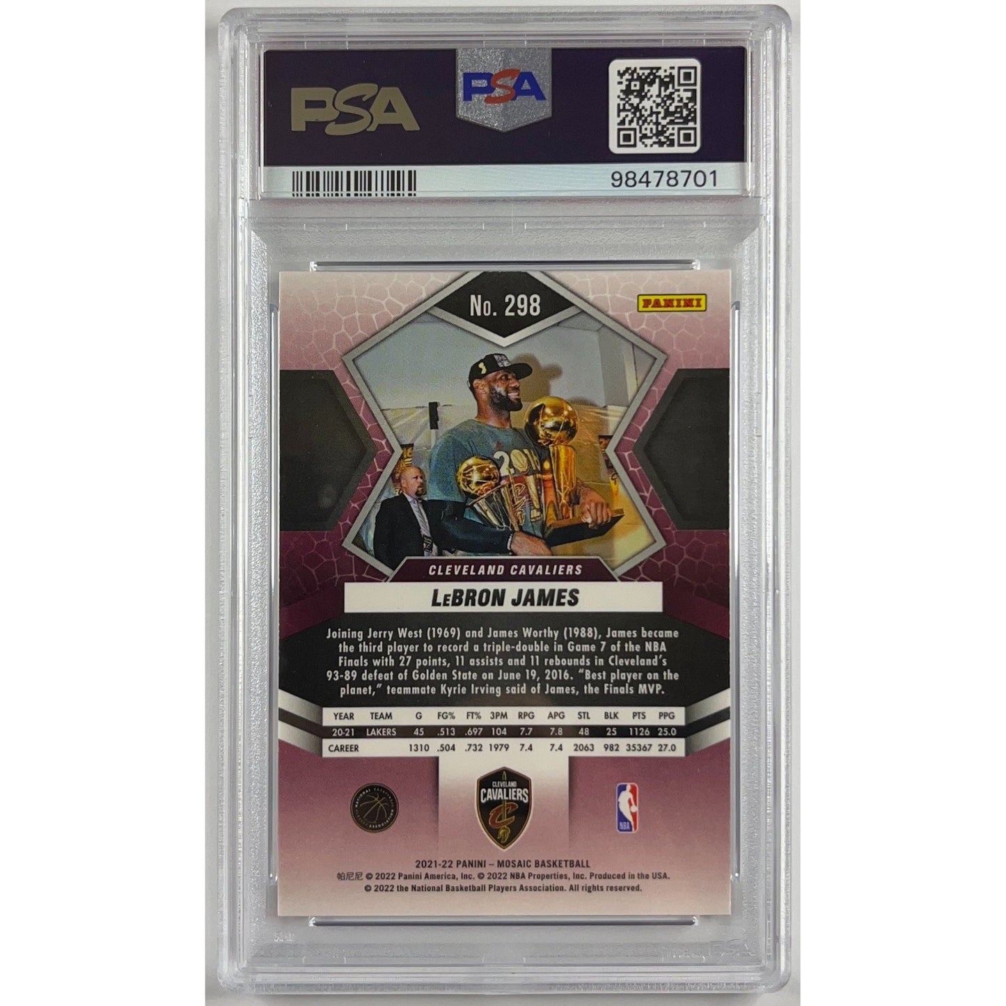 2021-22 Mosaic LeBron James PSA 10 GEM MINT | Local Legends Cards & Collectibles