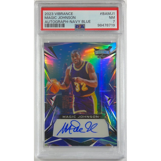 2023 Leaf Ervin “Magic” Johnson Vibrance Auto 1/25 PSA 7 NEAR MINT | Local Legends Cards & Collectibles
