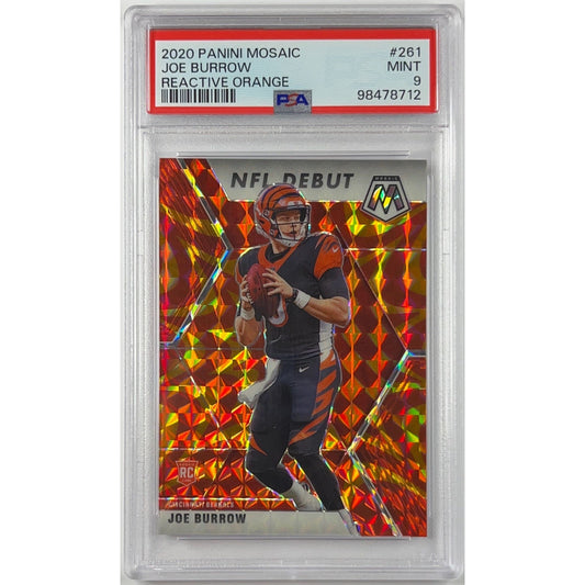 2020 Mosaic Joe Burrow NFL Debut RC Orange Reactive Prizm PSA 9 MINT | Local Legends Cards & Collectibles