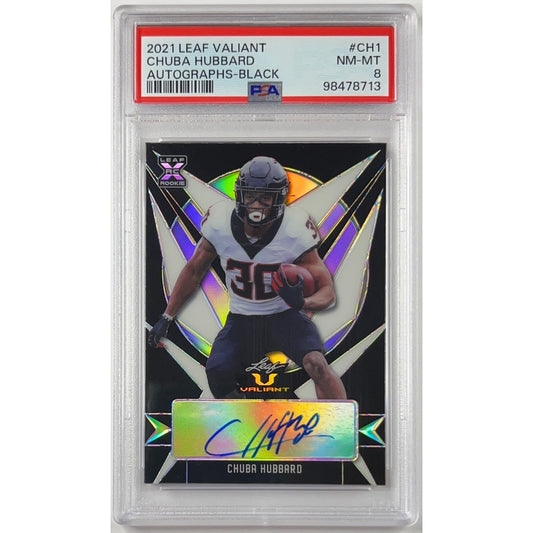 2021 Leaf Chuba Hubbard Autograph Black /5 PSA 8 NM-MT | Local Legends Cards & Collectibles
