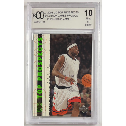 2003 Upper Deck Top Prospects LeBron James P2 UD Promo RC BCCG 10 MINT | Local Legends Cards & Collectibles