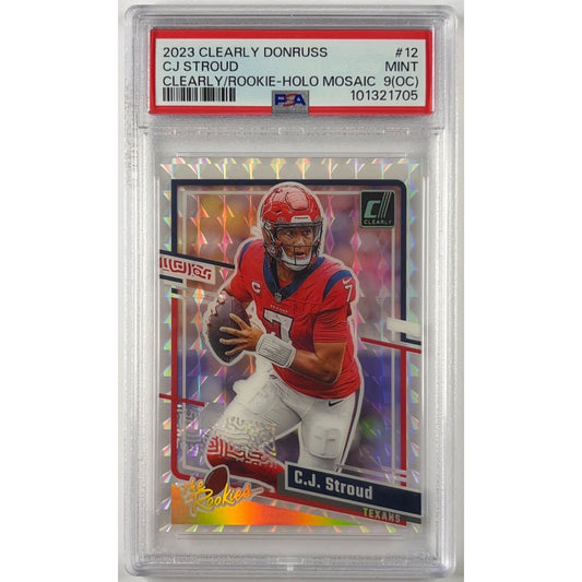 2023 Clearly Donruss CJ Stroud The Rookies Mosaic Prizm RC PSA 9 (OC) MINT | Local Legends Cards & Collectibles