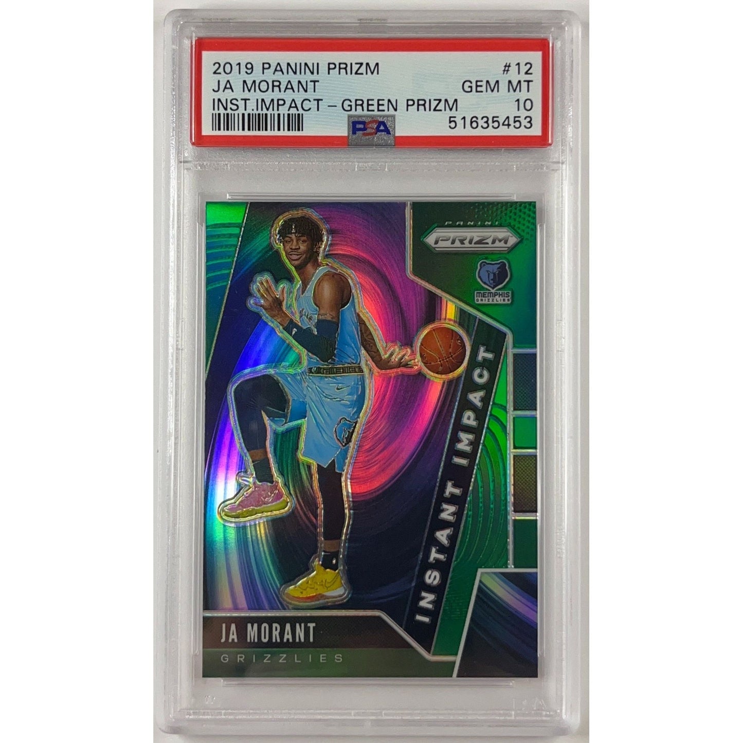 2019-20 Panini Prizm Ja Morant Instant Impact Green Prizm RC PSA 10 GEM MINT | Local Legends Cards & Collectibles