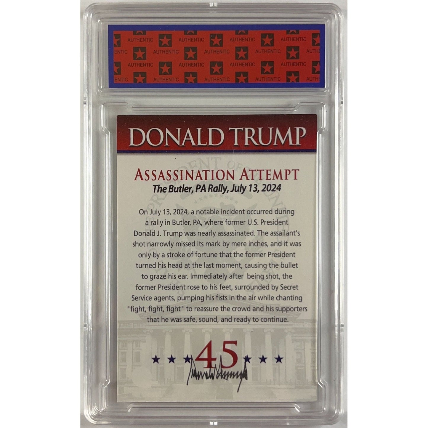 Donald Trump “Trump Assassination Attempt” Holo TRUMP 10 | Local Legends Cards & Collectibles