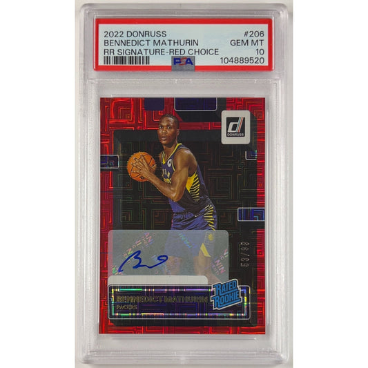 2022-23 Donruss Bennedict Mathurin Red Choice Prizm Rated Rookie /99 PSA 10 GEM MINT | Local Legends Cards & Collectibles