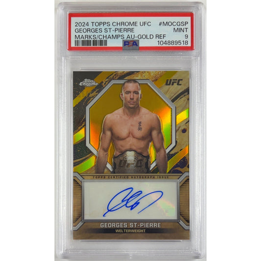 2024 Topps Chrome Georges St Pierre Mark of A Champion Gold Refractor /50 PSA 9 MINT